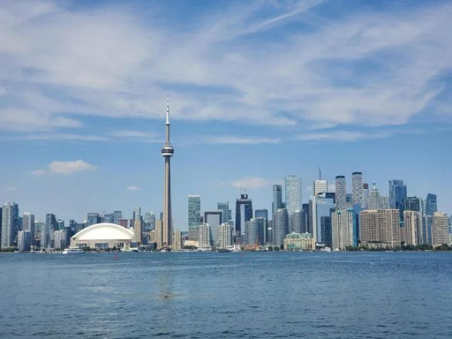 The Toronto skyline is seen on Aug. 5, 2022.