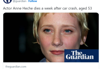 车祸一周后女星安妮·海切死亡 留下两个儿子