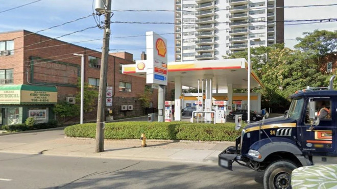 A Shell gas station.