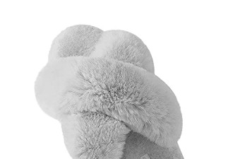 GaraTia 女款交叉毛毛拖 保暖舒适$24.99