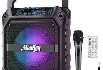 Moukey 派对卡拉OK神器 便携充电蓝牙扬声器$39.99