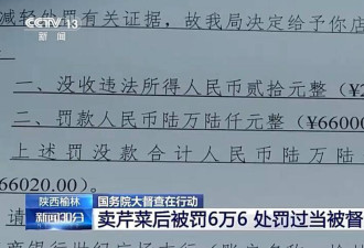 陕西夫妇卖5斤芹菜遭罚6.6万 舆情惊动国务院督查组