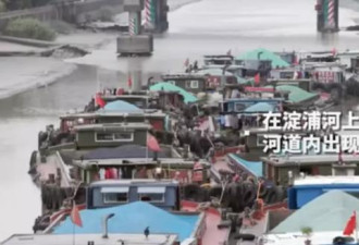 惨上海近百艘运砂船搁浅 水位低20多公分