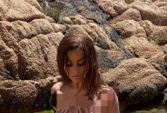女演员海边脱掉泳衣露 ，主动分享视频