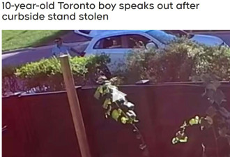 监控录像拍下惊人一幕：多伦多10岁男孩路边摊被盗