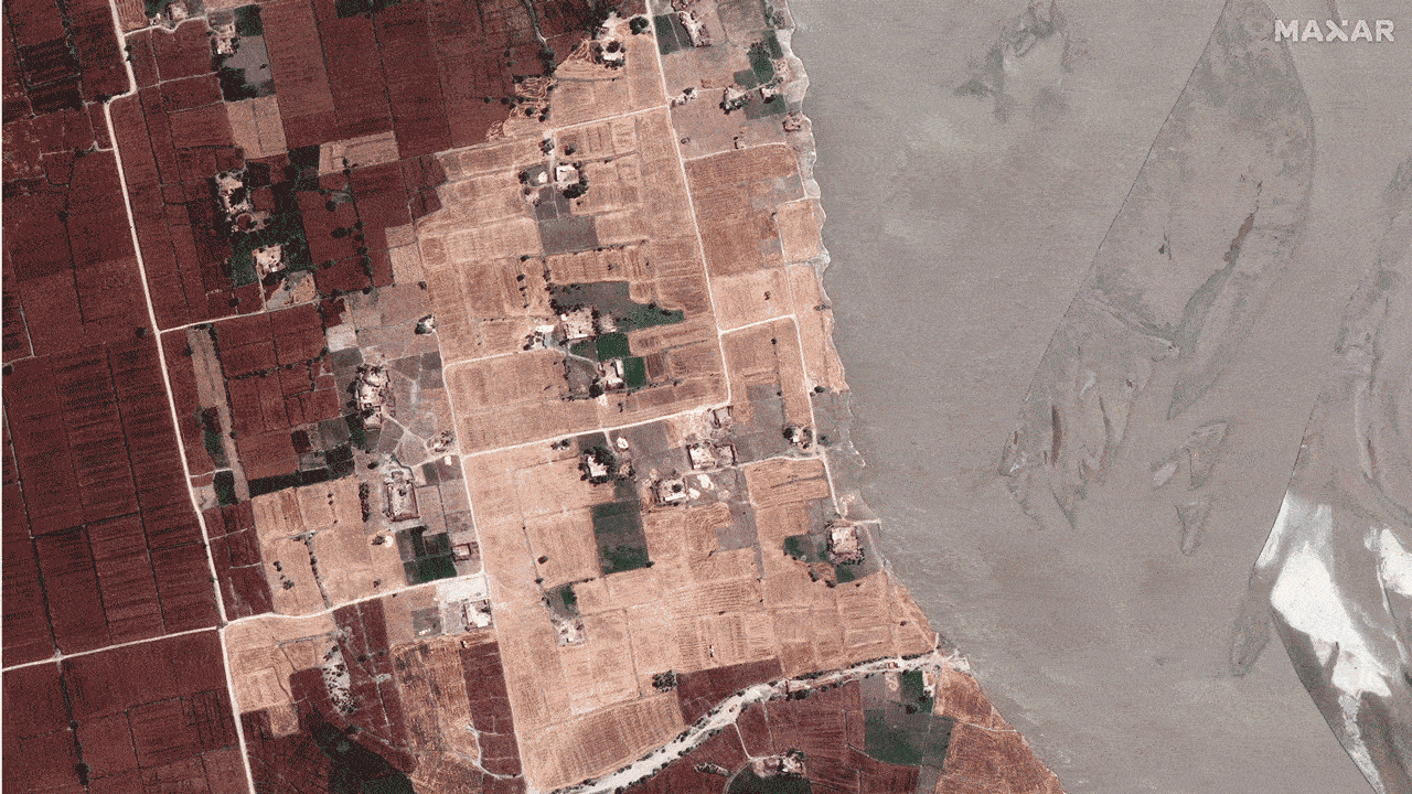 从卫星图看巴基斯坦“史无前例的洪水”