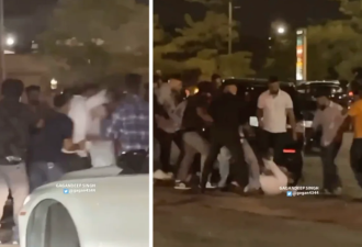 【视频】大多伦多停车场爆发激烈群架：一名男子挥舞长剑！