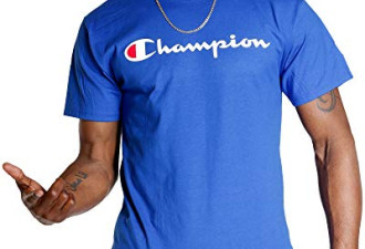 Champion 男士经典T恤蓝色$12.97