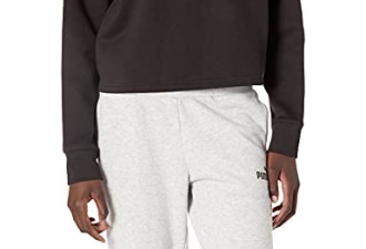 PUMA 女士短款连帽卫衣$23.97!黑色M码