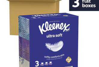 新款尝鲜价！Kleenex 超柔3层面巾纸3盒*120抽
