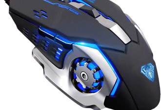 SUOAI 2400 DPI 炫酷彩虹背光 有线游戏鼠标