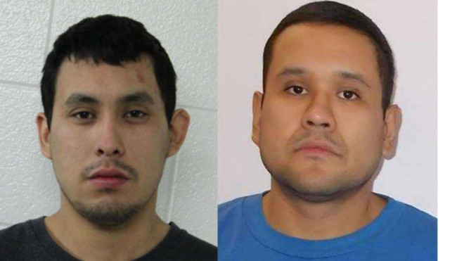 Damien Sanderson (left) and Myles Sanderson are shown in an RCMP handout photo. (RCMP)