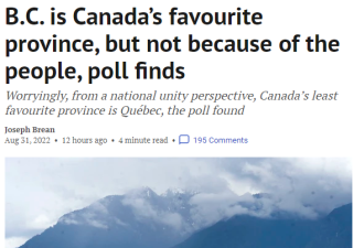 加拿大人最喜欢哪个省？答案来了