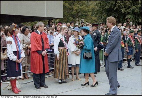 The Queen with Mayor Art Eggleton at Nathan Phillips Square