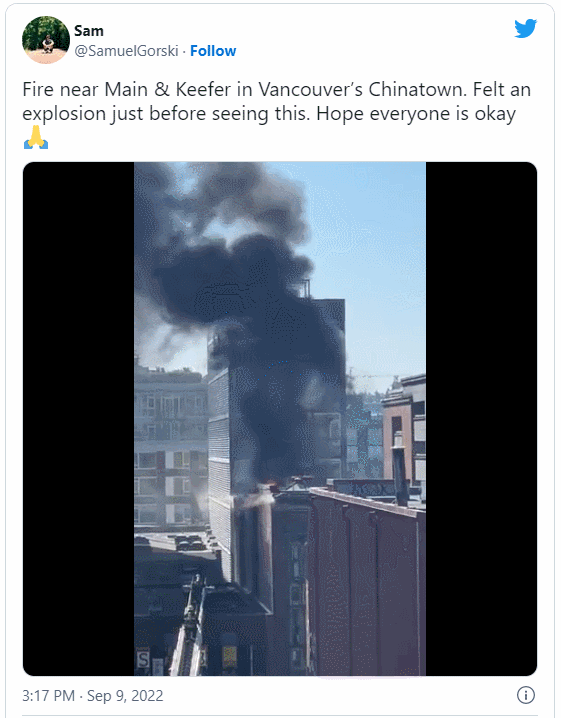 惊悚！加拿大唐人街发生恐怖爆炸：黑烟滚滚！39人流离失所！
