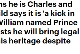 澳男坚称是英王私生子 不满查尔斯册封威廉