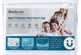 Bedsure 100% 防水床垫保护罩Queen $33.99