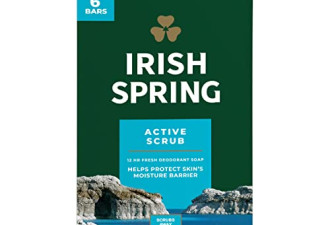 Irish Spring 男士深层清洁除臭香皂6个$4.25