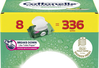 Cottonelle 可冲湿厕纸8盒*42抽 富含芦荟维E 加倍亲肤