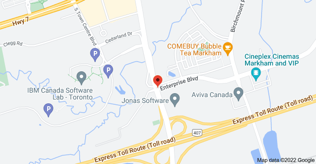 Map of Warden Ave. & Enterprise Blvd, Markham, ON L6G 1B3