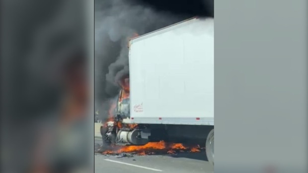 Burning truck