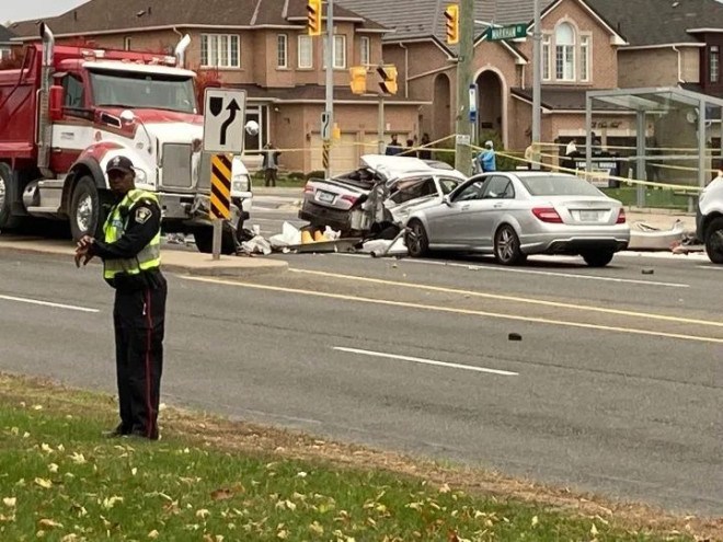 The scene of the crash in Markham on Wednesday.