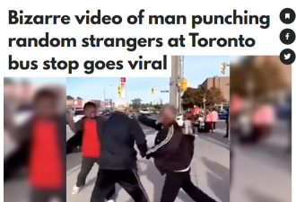 多伦多男子在TTC车站随机打人，激怒众人遭围殴