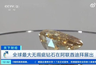 热搜！全球最大无瑕疵钻石将被拍卖，估价1亿……