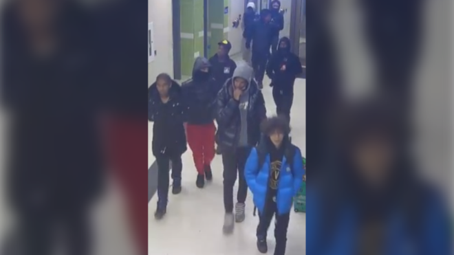 An image of the group of suspects in connection with a stabbing at Vaughan Metropolitan Centre subway station. (York Regional Police)