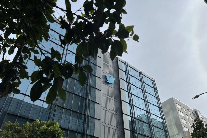 The Twitter logo outside the company’s headquarters in San Francisco.