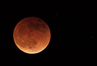 【视频】多伦多清晨“血月”当空 错过这一次再等3年