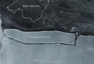 世界最大冰山将脱离南极洲，两个伦敦