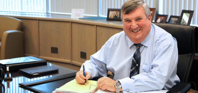 York Region Chairman and CEO Wayne Emmerson sitting at his desk