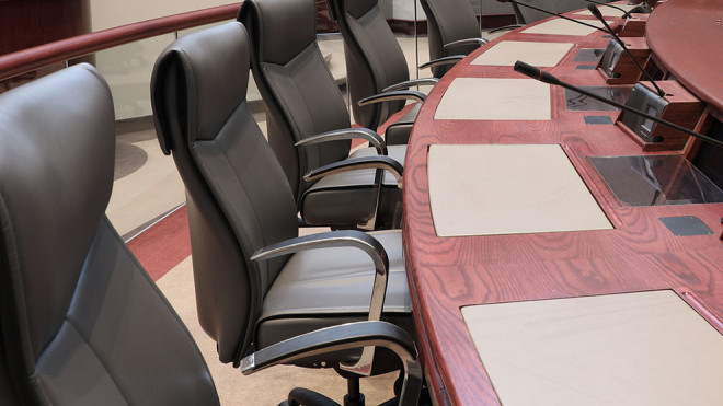 Council chamber desk and chairs