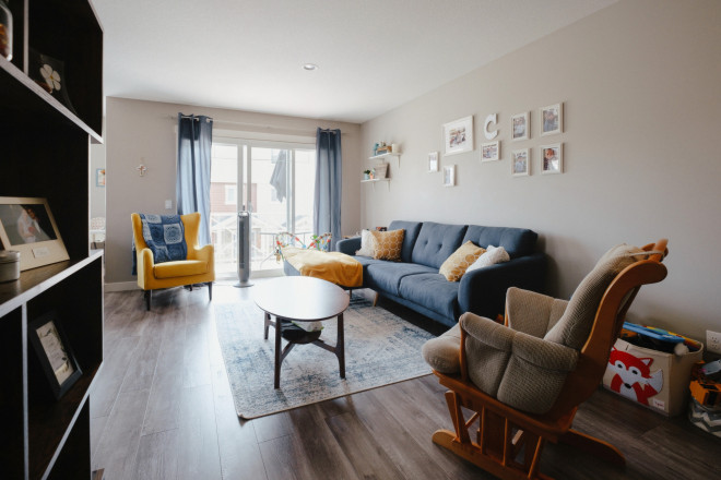 The corner unit has plenty of natural light and is only a 20-minute drive to downtown Calgary.