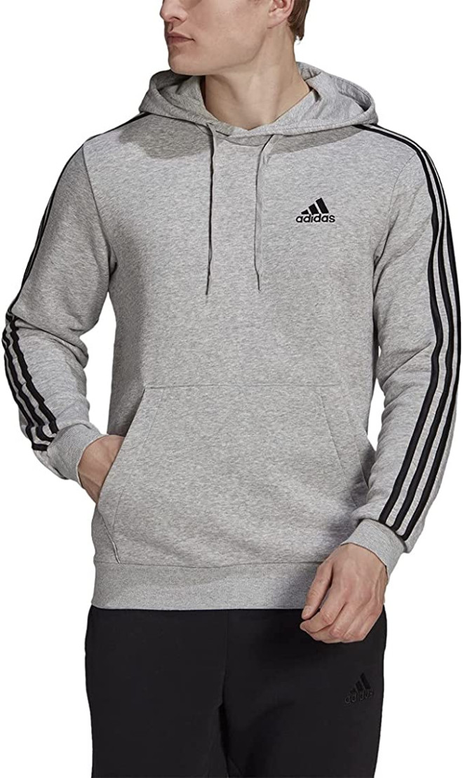 adidas Mens Essentials Fleece 3-Stripes Hoodie