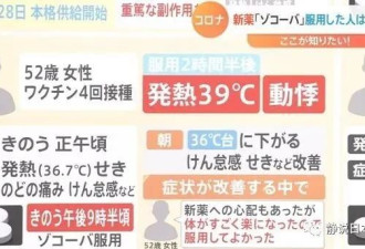 服用者谈感想：日本国产新冠口服药效果到底如何?