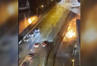 视频：多伦多高架桥下爆炸起火