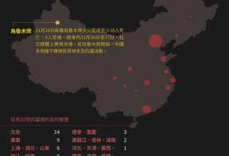 解除防疫 中国各地高校封控抗议潮地图