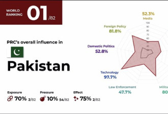 中国影响力指数出炉 巴基斯坦位居首位