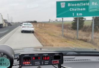安省80岁男子在Hwy401超速被抓