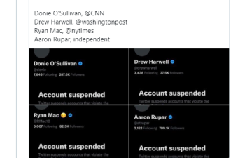 言论自由? 推特无预警停权CNN纽时等记者