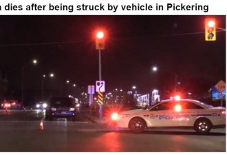 一名行人在皮克林被汽车撞死