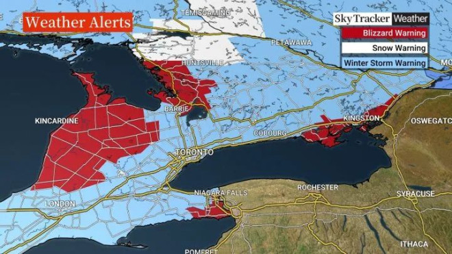 Thousands without power in parts of southern Ontario as winter storms hits - image