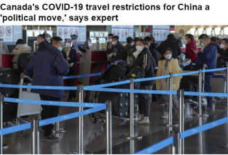 专家：加拿大对中国旅客的限制是“政治行动”