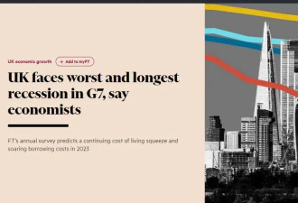 专家:英面临G7中最严重最持久经济衰退