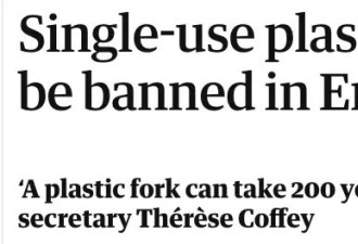 网站证实:英国将禁止使用一次性塑料制品