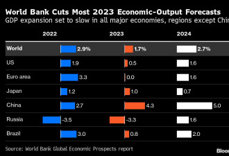 世界银行大砍2023预测 警告经济步入衰退