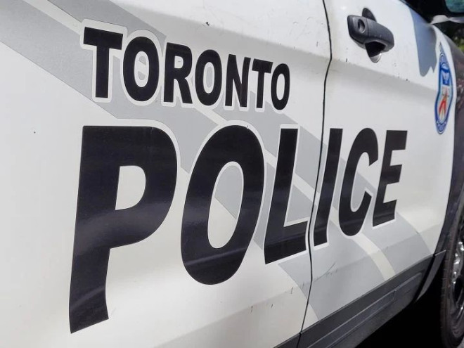 Lettering is seen on the side of this Toronto police vehicle.