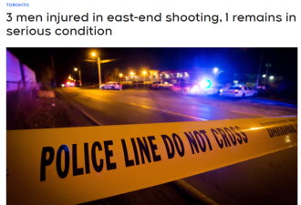 多伦多东区枪击 三人受伤